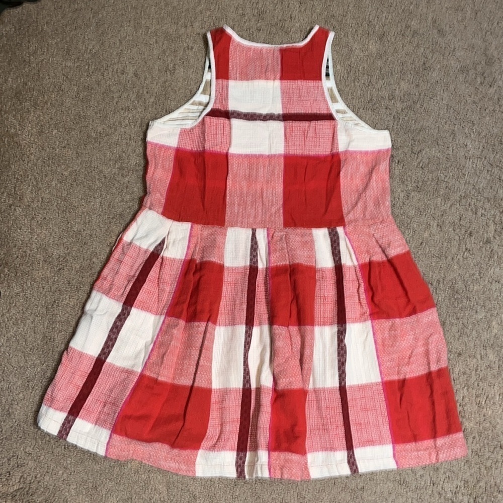 Ace & Jig‎ Boardwalk Dress Doublecloth Cotton Rouge Red Plaid Large - Picture 6 of 11